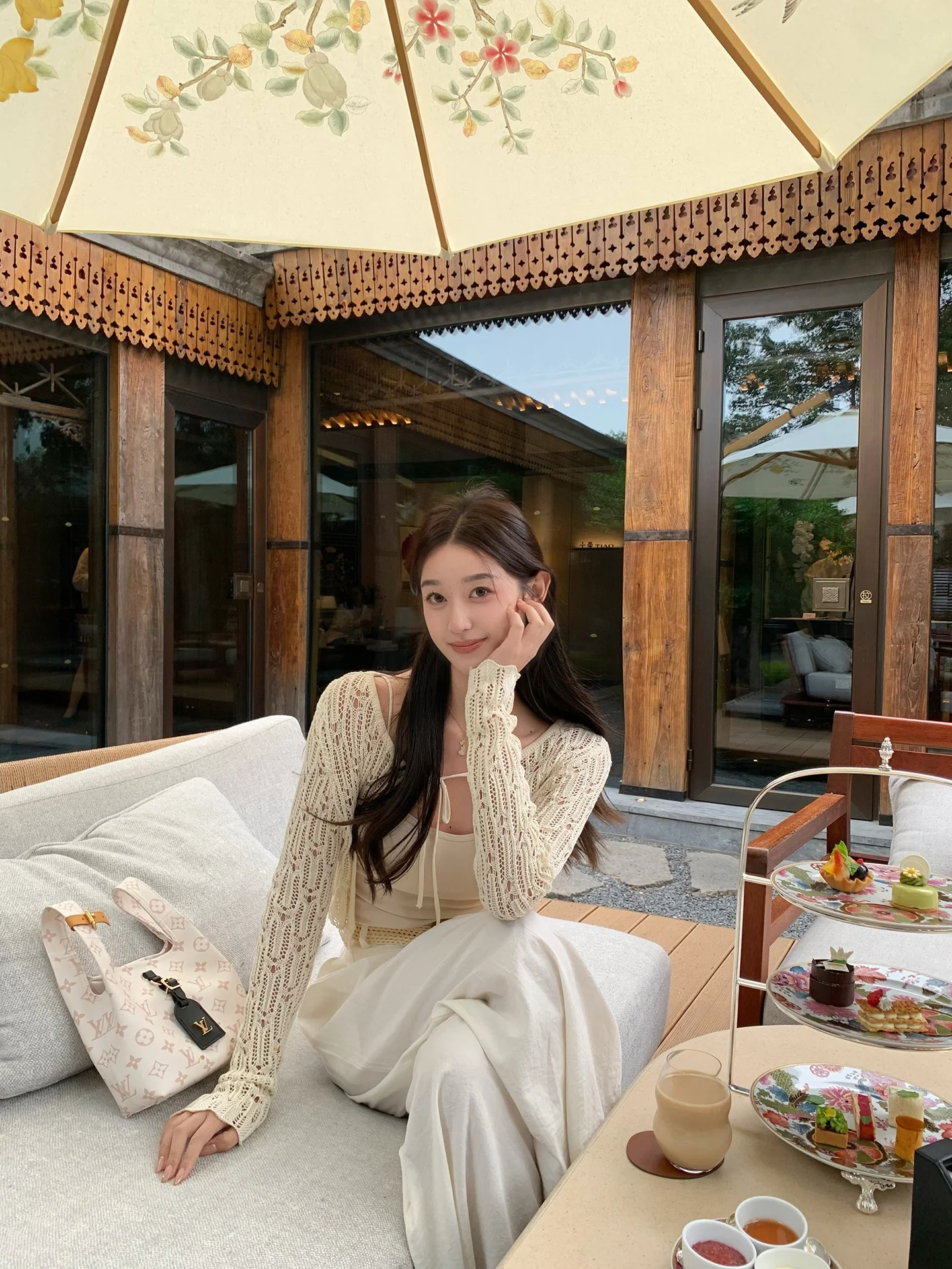 

Вязаный кардиган Cchen Chencheng с длинными рукавами, ажурный, с цветочным узором и веточками жасмина, летний, стройнящий, универсальный, для защиты от солнца