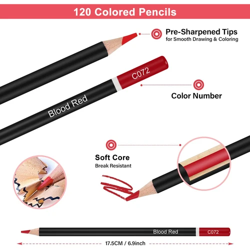 Imagen 2 del producto Paquete de 42/73/146 juego de bocetos de dibujo, con cuaderno de bocetos de 3 colores, grafito, lápiz de carbón, ideal para sombrear y mezclar