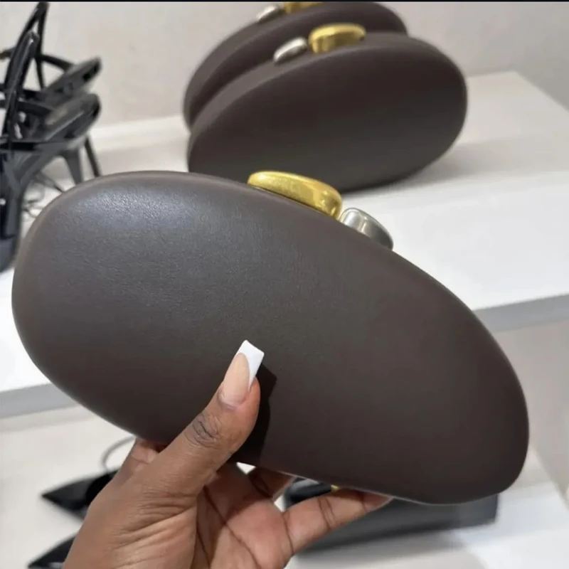 

Вечерние сумки из яичной скорлупы с металлической застежкой для женщин, роскошные дизайнерские сумки и кошельки, новинка 2025 года, с цепочкой из искусственной кожи на плечо