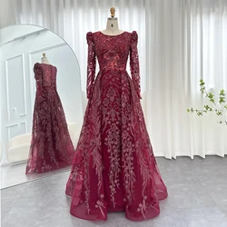 Customized Intricate High quality Formal Organza Pattern Pleat Embroidery A-line High Collar Long Dresses Cocktail Dresses