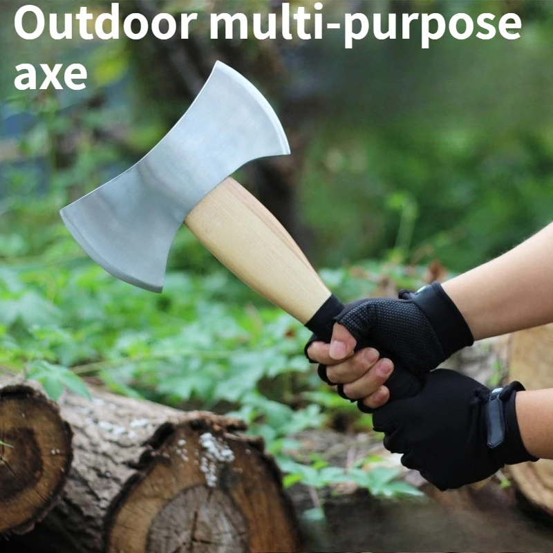 

Walnut Wood Handle Forging Axe Outdoor Tree Cutting Tactical Axe High Hardness Firefighting Axe Outdoor EDC Tool