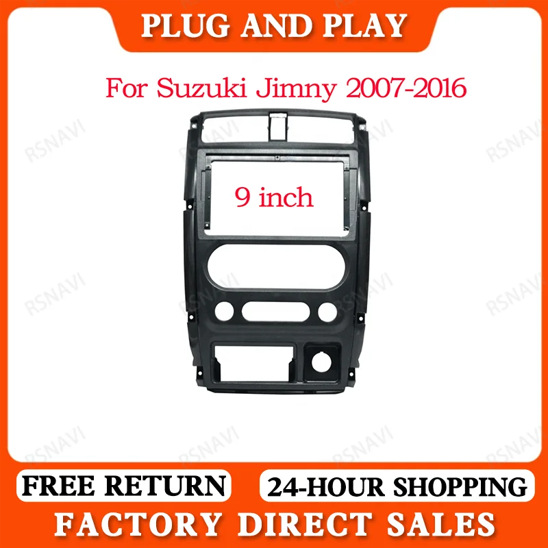 Car Radio Facias Frame For Suzuki Jimny 3 2007-2016 9 Inch 2DIN Stereo Panel Wiring Harness Power Cable Adapter Connector