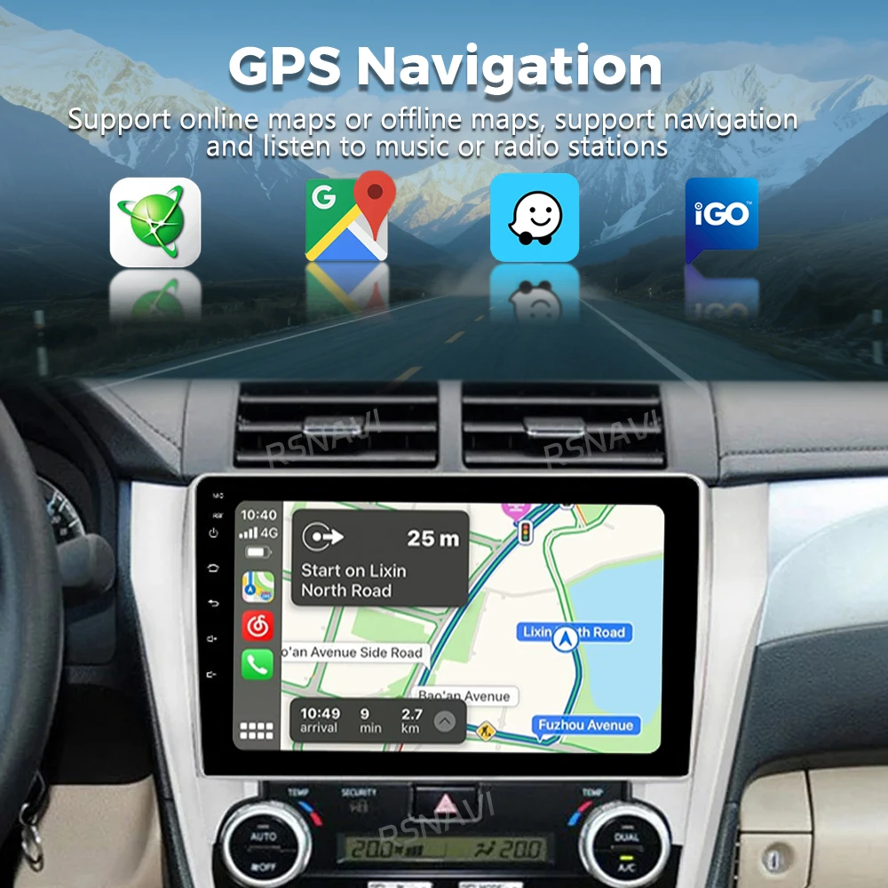 Android 16 For Toyota Camry 7 XV 50 55 2011 - 2014 2K QLED Android Car Radio Multimedia Video Player GPS AI Voice CarPlay Stereo