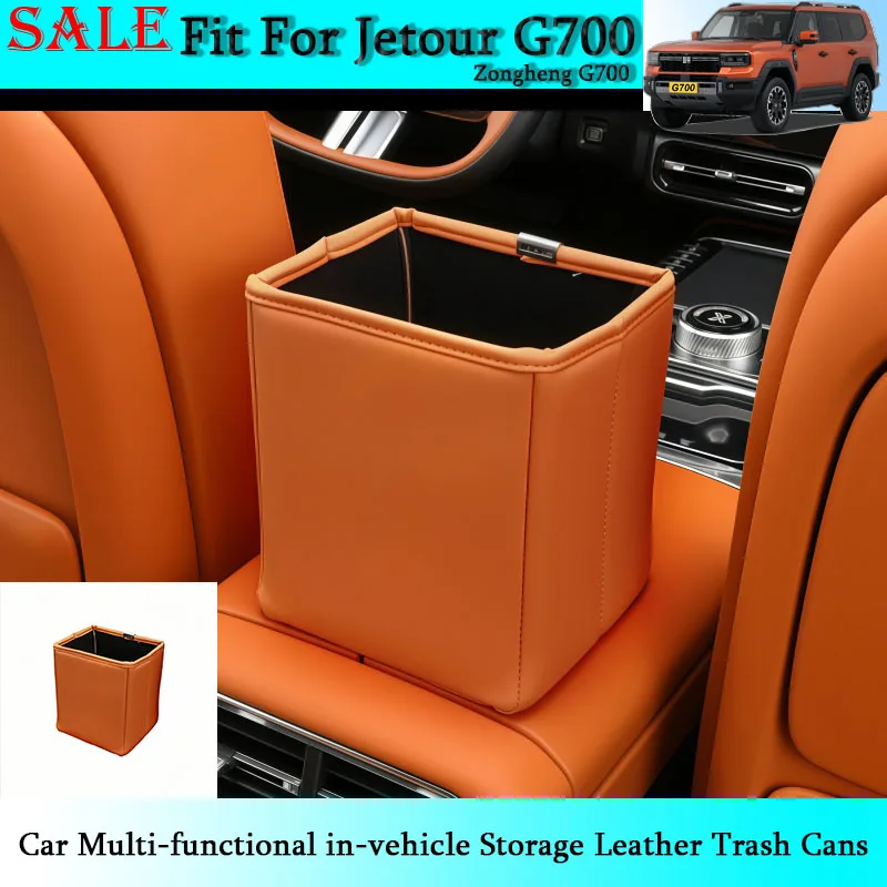 Fit for Chery Jetour Zongheng G700 Car Multi-functional in-vehicle Storage Leather Trash Cans Automobile Interior Accessories