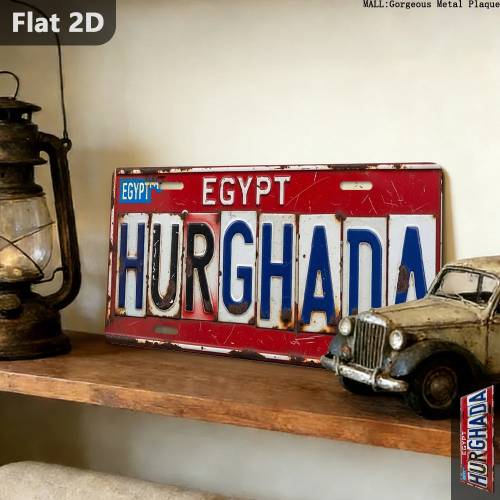 2D Flat - [Enable ] 2D Fla1pc, 2D Plane, Retro Sign, Easter, St. Patrick'S Day, Hurghada Egypt, Outdoor Plaques & Wall Decoratio