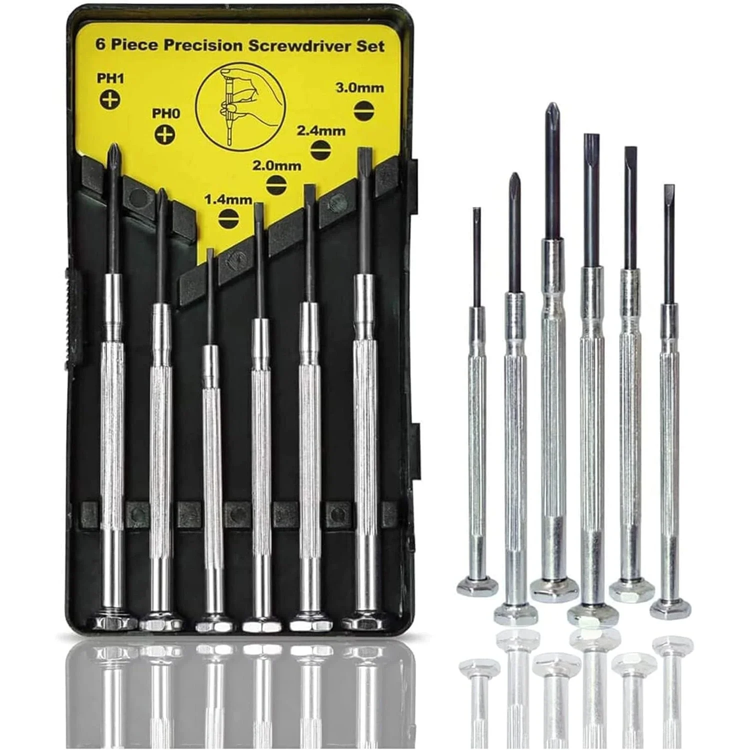 Mini Precision Screwdriver Set, Small Professional Repair Tool Set, Including 6 Different Sizes of Flat Head and Cross Screwdriv