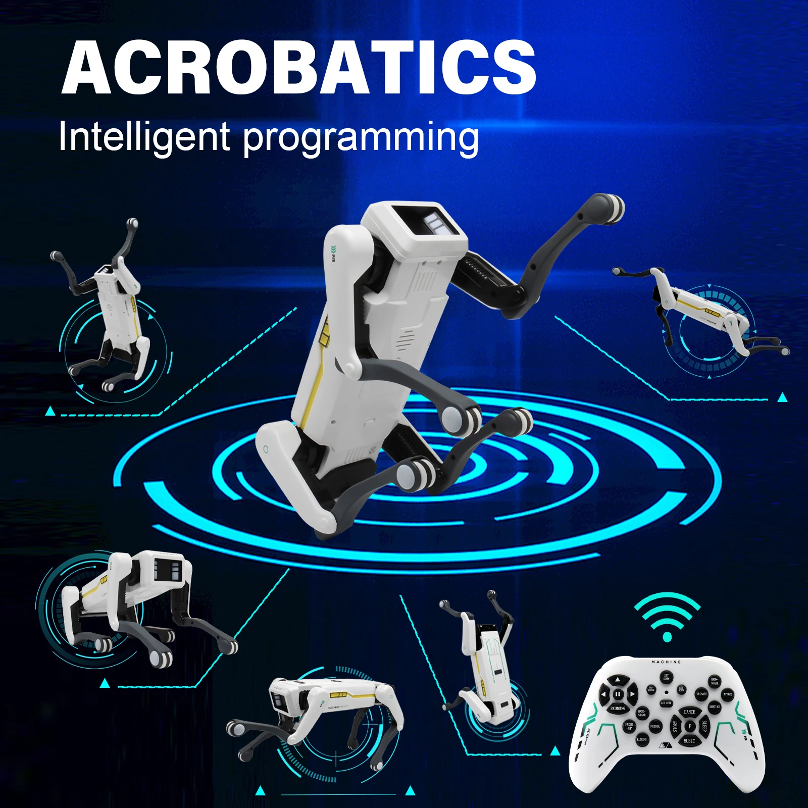 Image 5: Robot chien intelligent IA télécommandé avec dialogue vocal, application mobile, programmation, chant et danse – Jouet pour enfants
