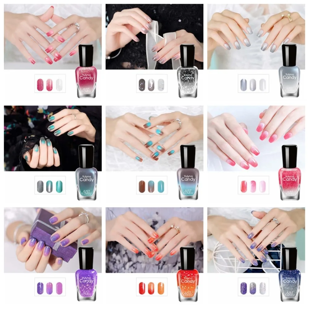 7ML Changing Thermal Temperature Changing Nail Polish Manicure Supplies Fast Drying Gradient Nail Varnish Nail Art Tools