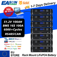 EASUN POWER LiFePO4 51.2V 100AH Battery Pack 200AH 5KWH 10KWH Bateria CAN RS485 BMS with Parallel Function 10 Years Warranty