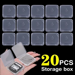 Étui de protection transparent pour cartes mémoire TF/SD, lot de 1, 5, 10 ou 20 pièces, anti-poussière, portable