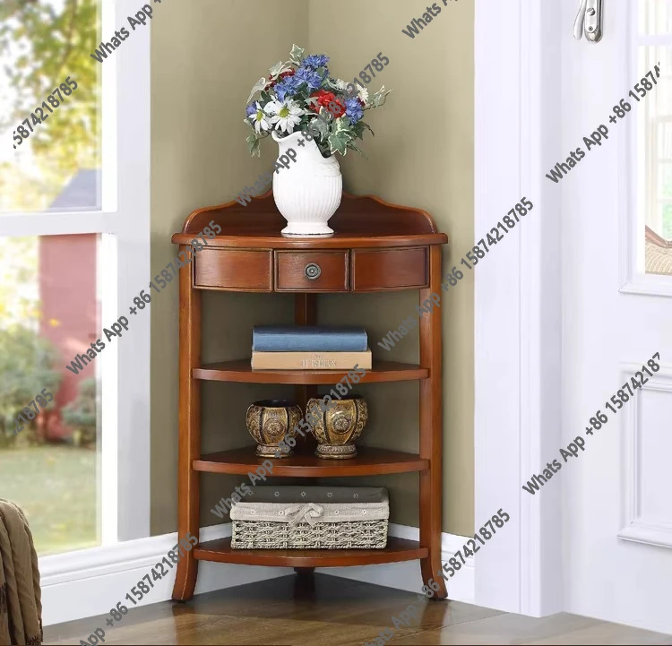 American Corner Cabinet Small Multifunctional Edge Triangle Cabinet Multi-layer Floor Shelf Fashion
