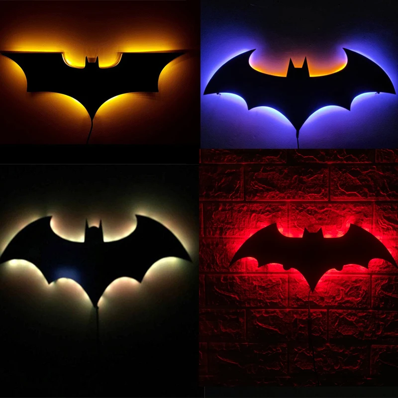 ZK50 Bat Creative LED Wall Lamp USB Remote Control Glowing Night Light Indoor Background Wall Decoration Sign Light