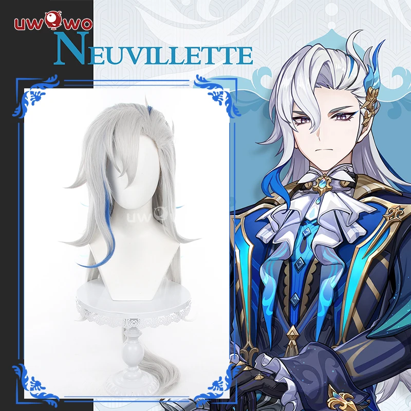 

UWOWO Neuvillette Cosplay Wig Genshin Impact Cosplay Neuvillette Hydro Fontaine Cosplay Halloween Hair