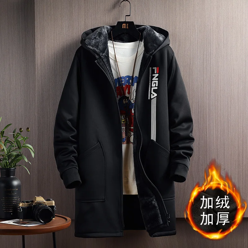 2025 nuevo estilo chaqueta de invierno para hombre, abrigos gruesos de tendencia a la moda, gabardina gruesa y cálida de estilo informal holgado para hombre, talla M-5XL