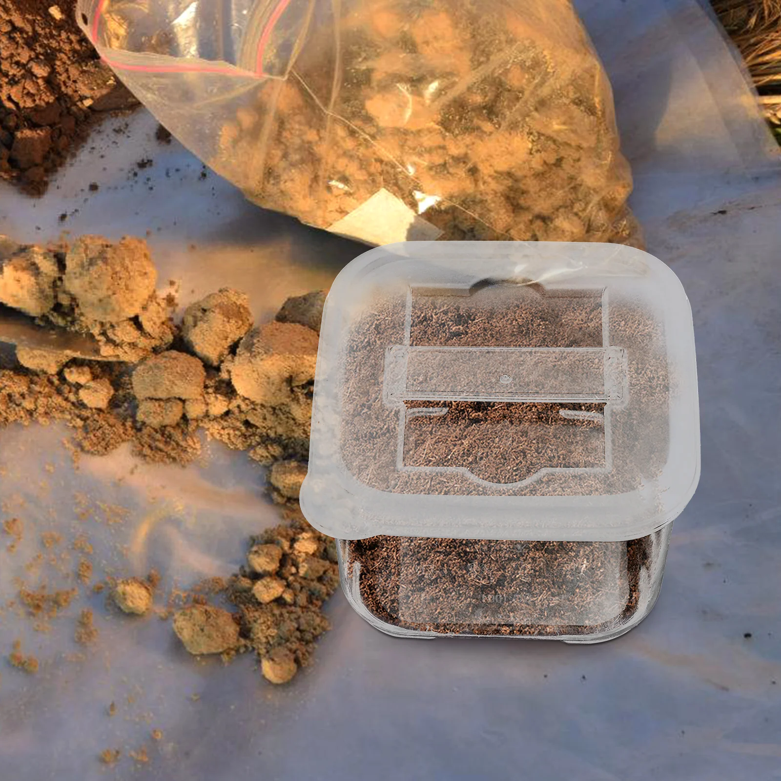

4 Pcs Lab Sample Boxes Food Soil Containers 250ml Plastic Storage Case Lid Mini Containers for Laboratory Teaching Use