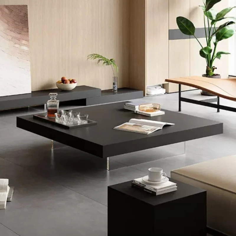 Modern Minimalist Coffee Table Black Center Acrylic Sedentary Leg Table Bedroom Living Room Mesa Lateral Mesa Home Furniture