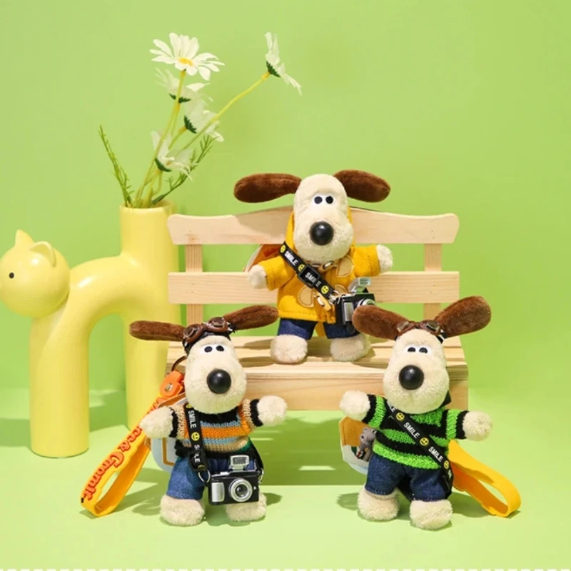 Kawaii جروميت أفخم لعبة والاس قلادة الكرتون الكلاب المفاتيح أنيمي جرو محشوة دمية حقيبة المعلقات الاطفال هدية يمكن تغيير الملابس