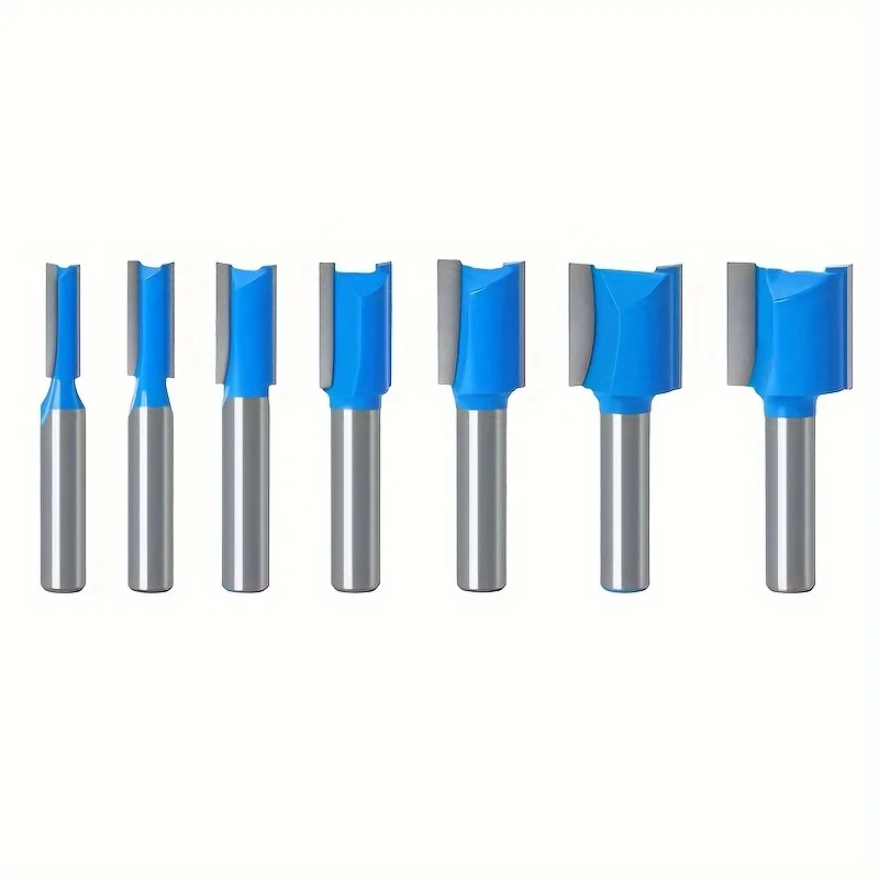 

8mm Straight Knife Set 7pcs Woodworking Milling Cutter Double Edge Straight Knife Gongs Knife Carbide Edge Trimmer Cutter Head