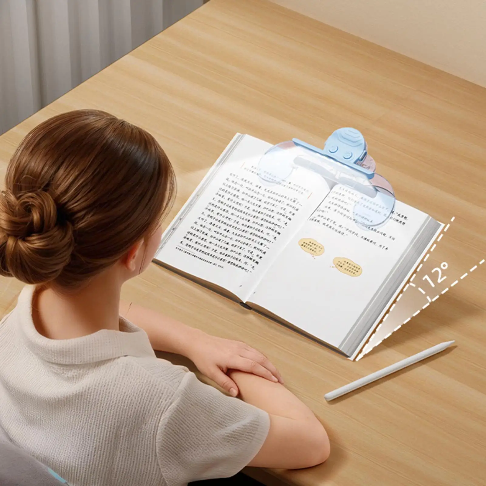 Book Page Holder Light Up Transparent Non-Slip Page Markers Book Opener Holder Binder Clip For Files Test Papers Snacks School