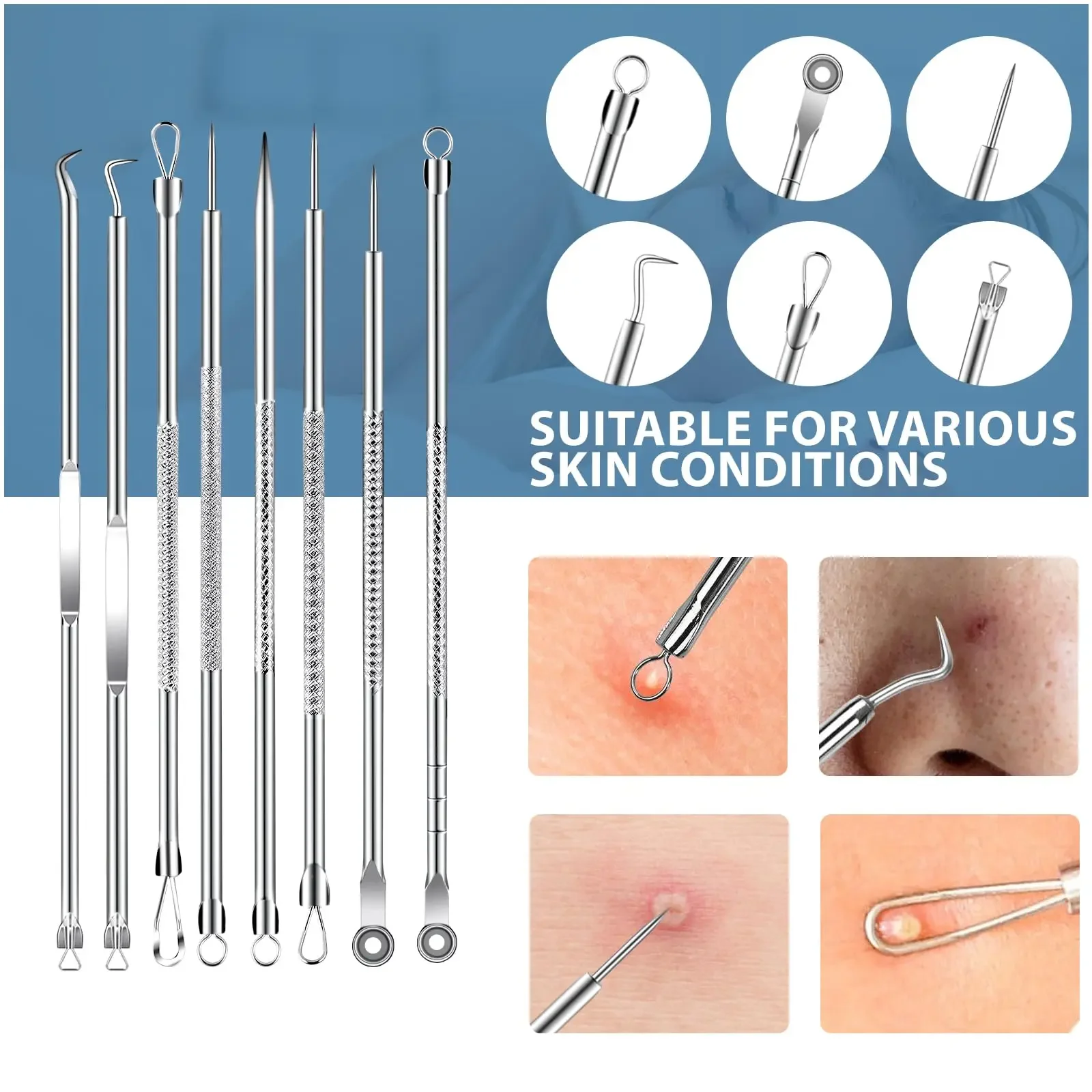 11Pc プロフェッショナルにきび面皰抽出ツールにきび除去にきびポッパーツールキットにきび白ニキビにきび除去鼻顔