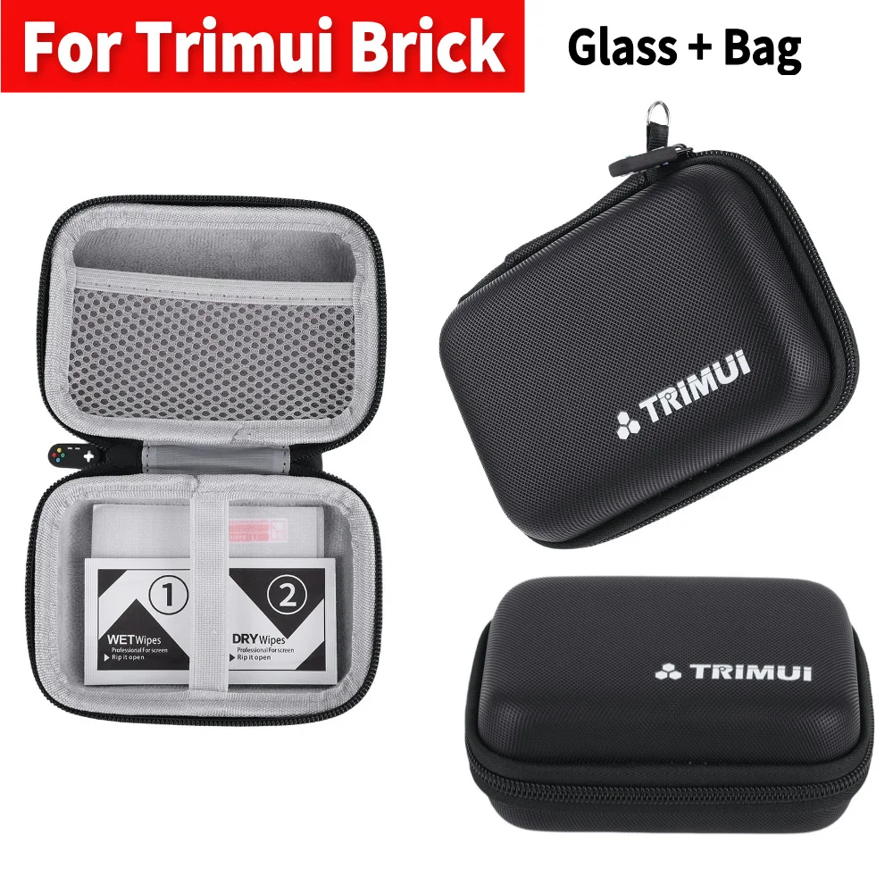 For Trimui Brick Hard Carrying Case Shockproof Screen Protector Tempered Glass for Trimui Brick Protector Game Accessories