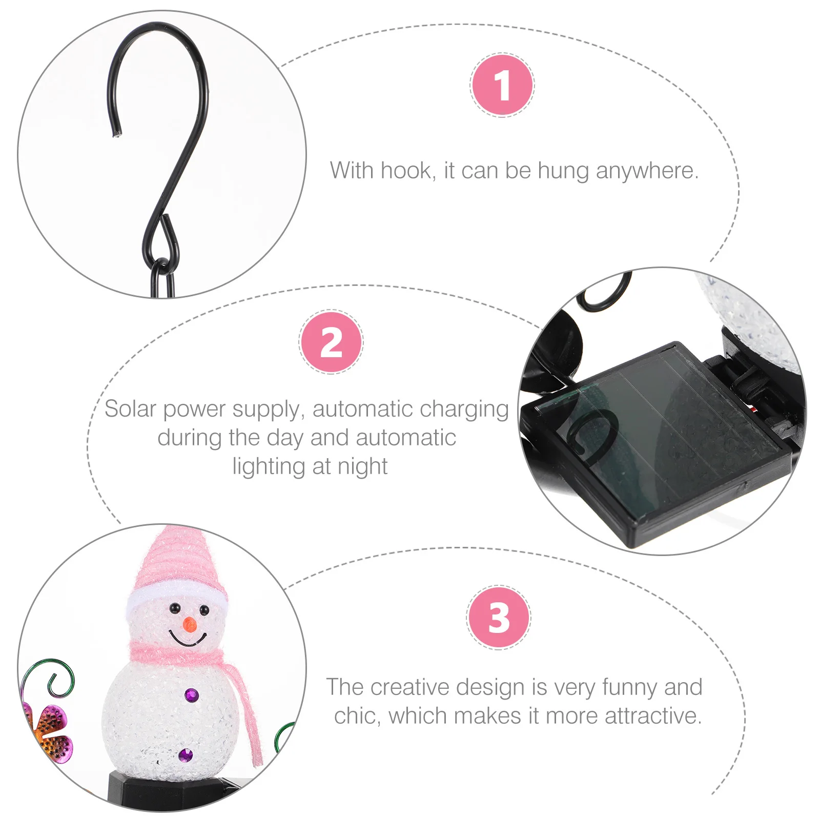 

1Pcs Snowman Solar Powered Hanging LED Light Outdoor Garden Yard Courtyard Decorative Lamp Landscape Lighting Solar Light