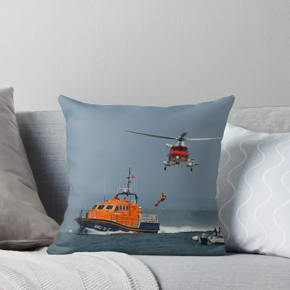 

Bembridge Lifeboat & Helicopter Throw Pillow Cushion Cover For Sofa luxury decor Cushion Covers For Living Room pillow