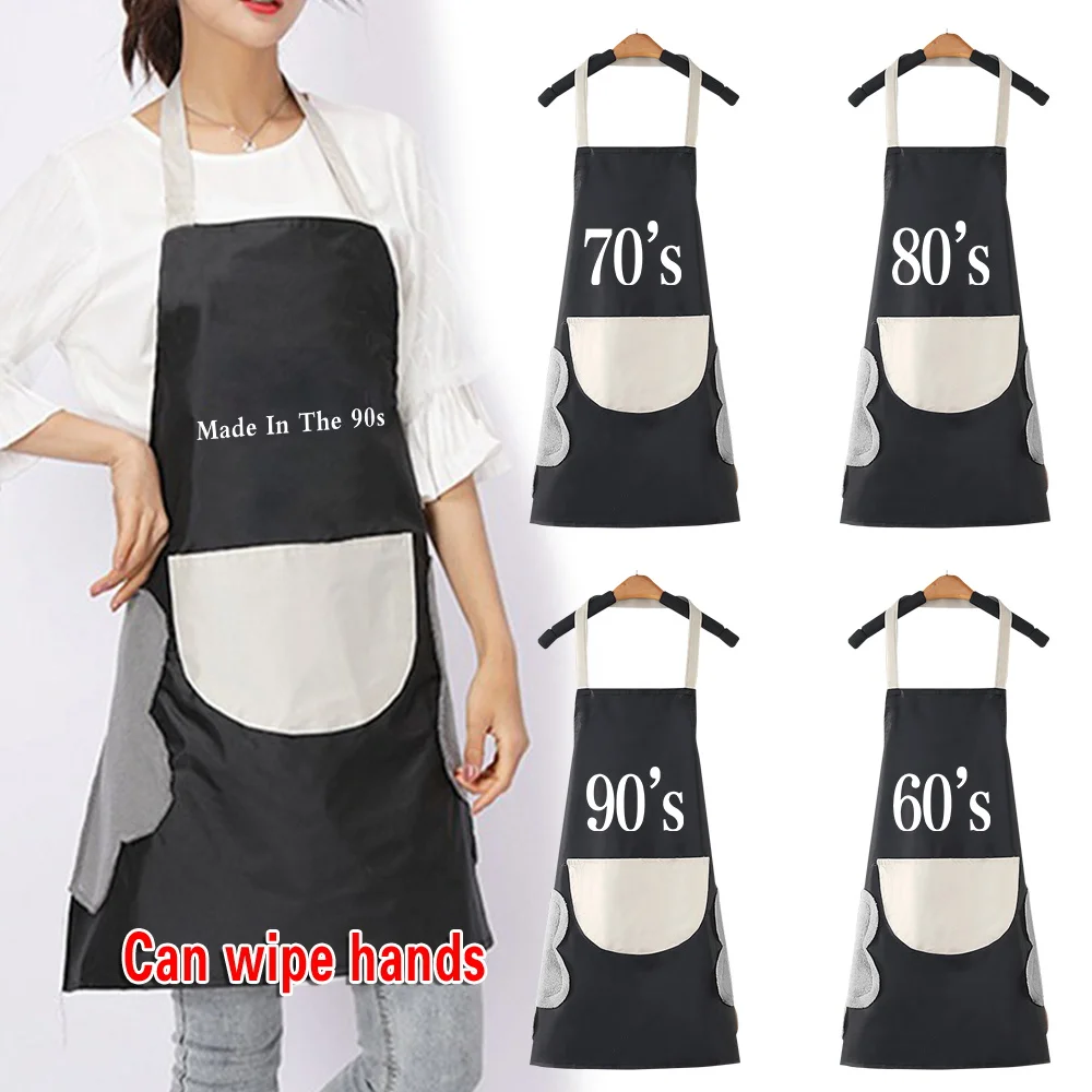 Adjustable Adult Apron Restaurant Chef Apron Outdoor Camping Picnic Kitchen Cook Aprons with Pockets Year Pattern