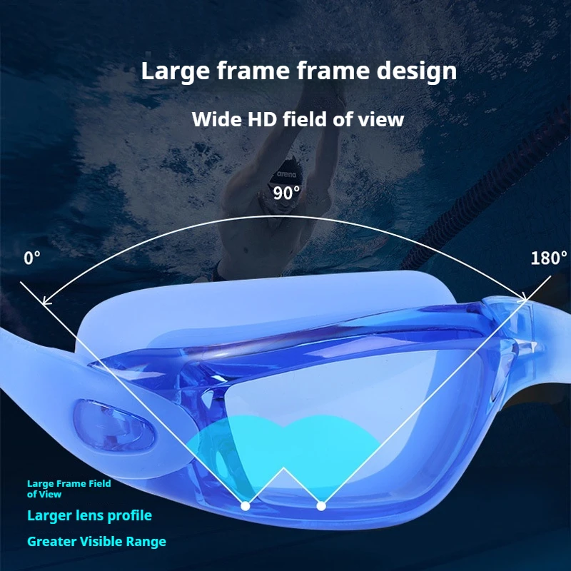 نظارات سباحة سيليكون مسطحة للكبار مضادة للضباب نظارات سباحة عالية الوضوح للرؤية للنساء و الرجال نظارات سباحة مقاومة للماء