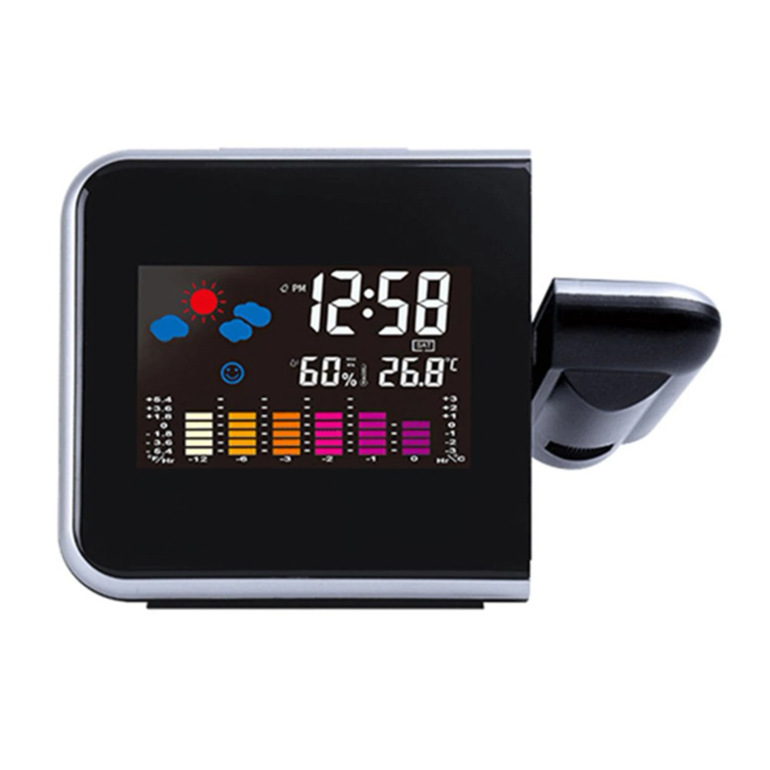 Projection Alarm Clock with Smart LCD Display, LED Backlight, Weather Snooze Alarm, Max/Min Temperature & Humidity Records