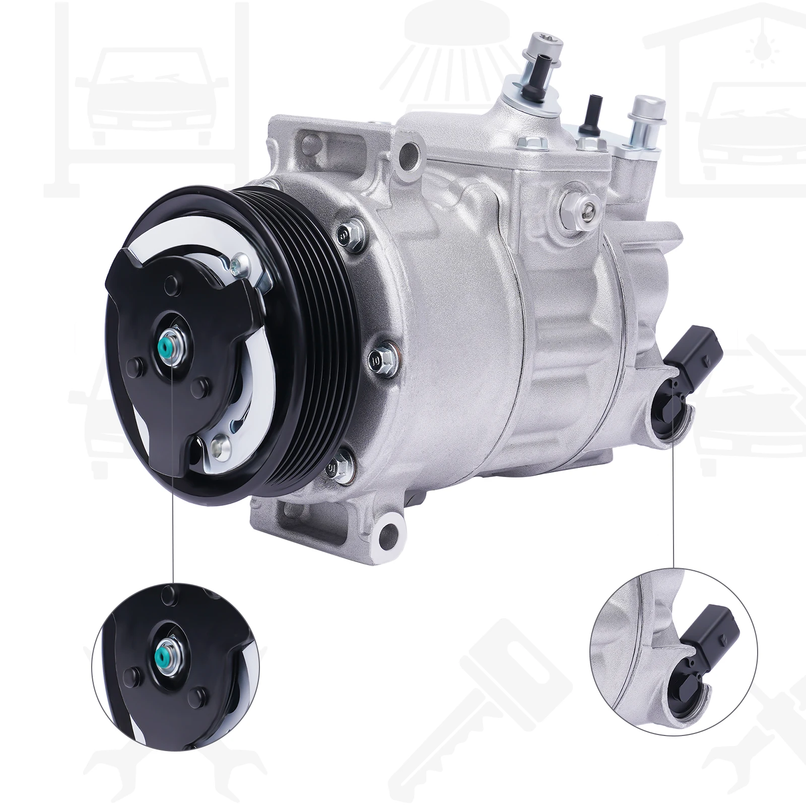 AC Compressor & A/C Clutch Air Conditioner Compressor 1K0820803  For Audi A3 TT VW Jetta Golf GTI EOS 2.0L 2006 2007 2008-2013