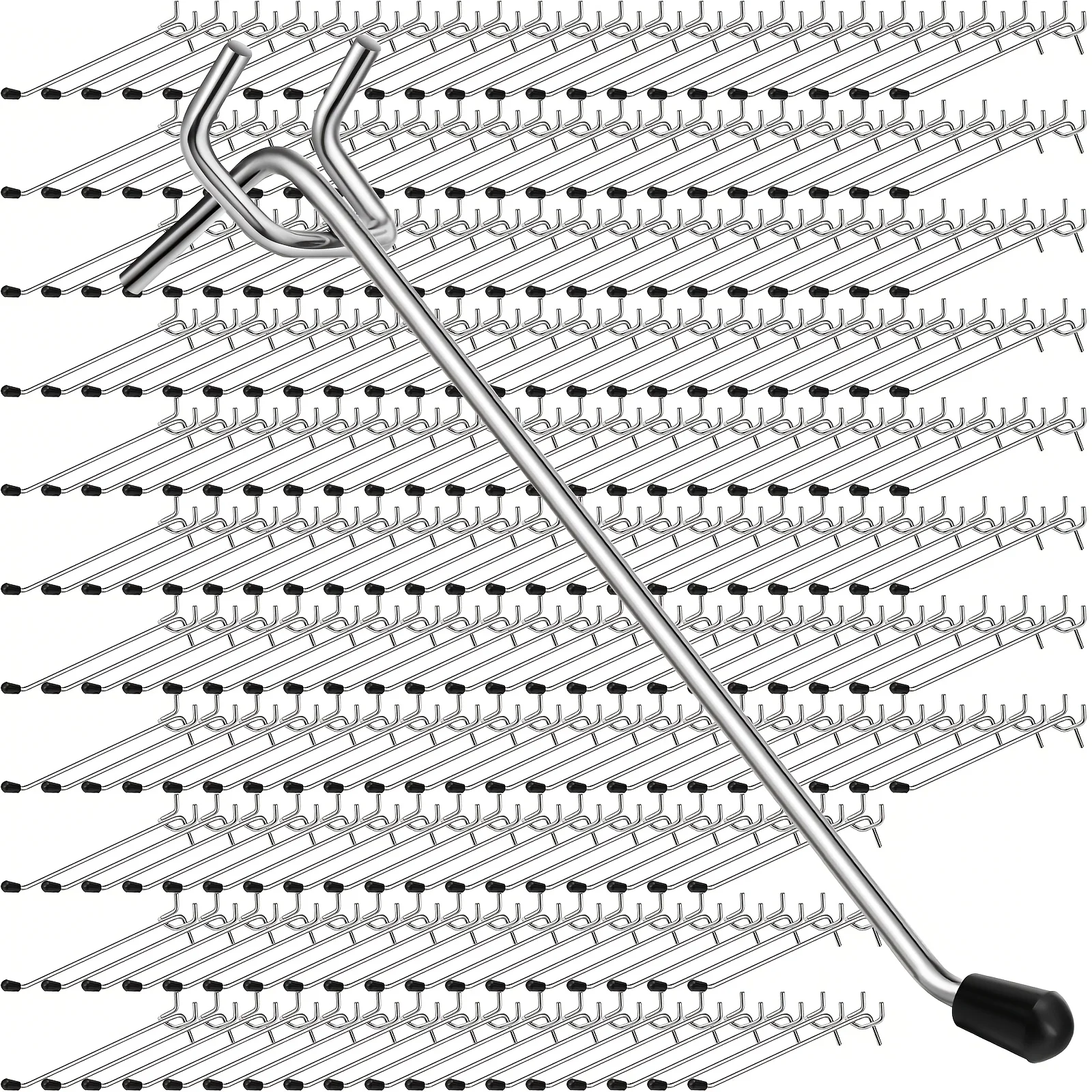 

200pcs Pegboard Hooks Pegboard Accessories Galvanized Peg Board Hooks with Rubber Tip Metal Pegs for Pegboard for Garage Store Wall Tool Organization Display