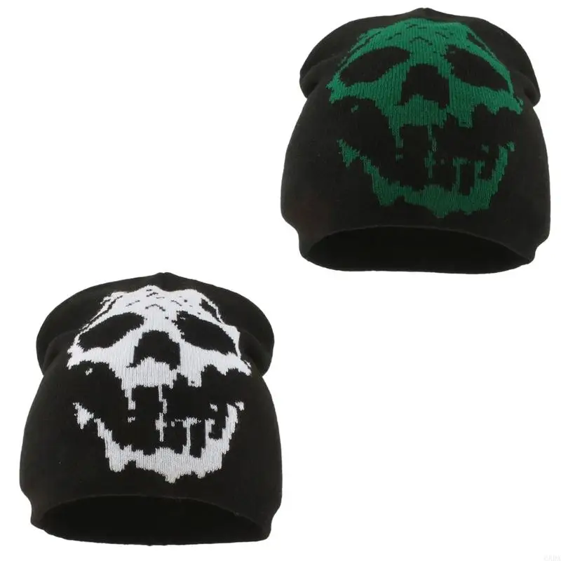 

Warm Stretchy Knitted Skull Cap Trendy Halloween Skull Unisex For Anime Street Fashion Outdoors 6XDA