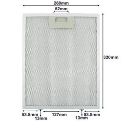Cooker Hood Filters Universal Metal Mesh Extractor Vent Part Replacement Stainless Steel 320x260x9mm Kitchen Accessories