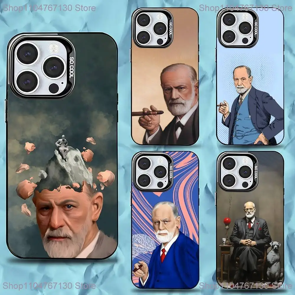 

Psychoanalysis Sigmund Freud Phone Case For iPhone 16,15,14,13,12,11,Pro,Max,Plus,Mini,XS,SE Anti Fall Black Matte Hard Bumper