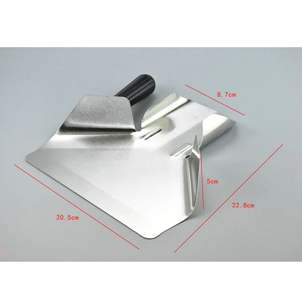 Paslanmaz çelik çip Scoop gıda patates kızartması patlamış mısır kürek Fry Scoop Bagger tek/çift kolu mutfak malzemeleri için