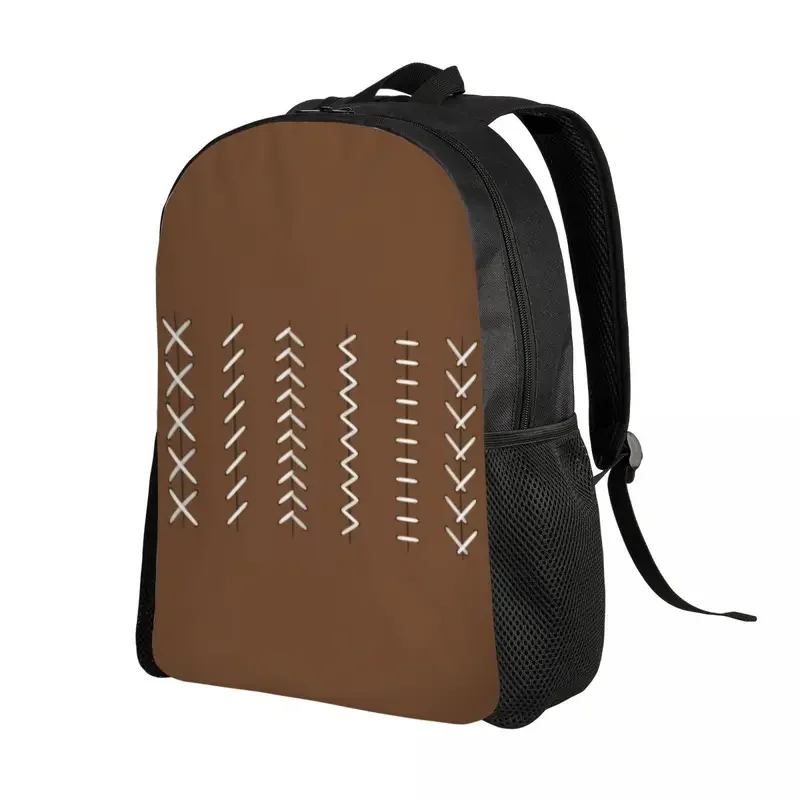 Rugby Ball Stitching Pattern Backpacks for Women Men Waterproof School College Bag Print Bookbag