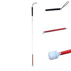 Aluminum Blind Cane with Rolling Tip Portable Blind Walk Canes Crutch for Outdoor Sticks with Reflective Design