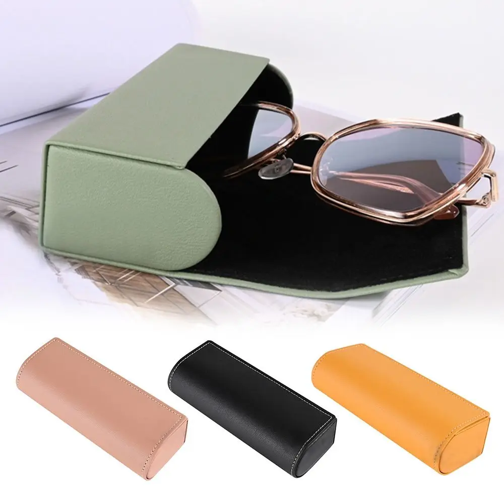 PU Leather Glasses Boxes Holder Creative Retro Vintage Eyebrow Pencil Box Multifunctional Reading Eyewear Case Men Women