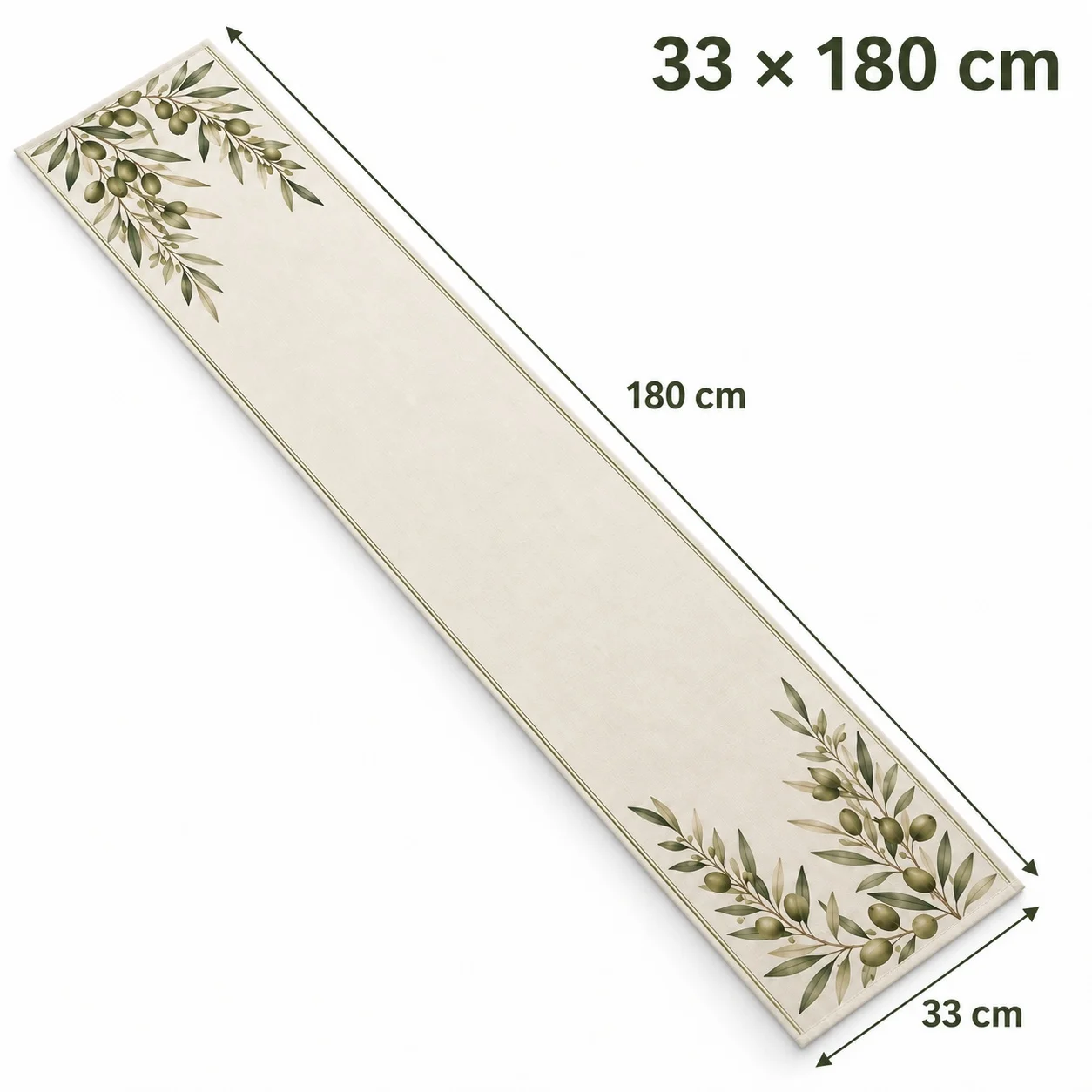 Olive Branch Table Runner Green Leaves Print Linen Table Runner Farmhouse Wedding Party Dining Table Home Decor