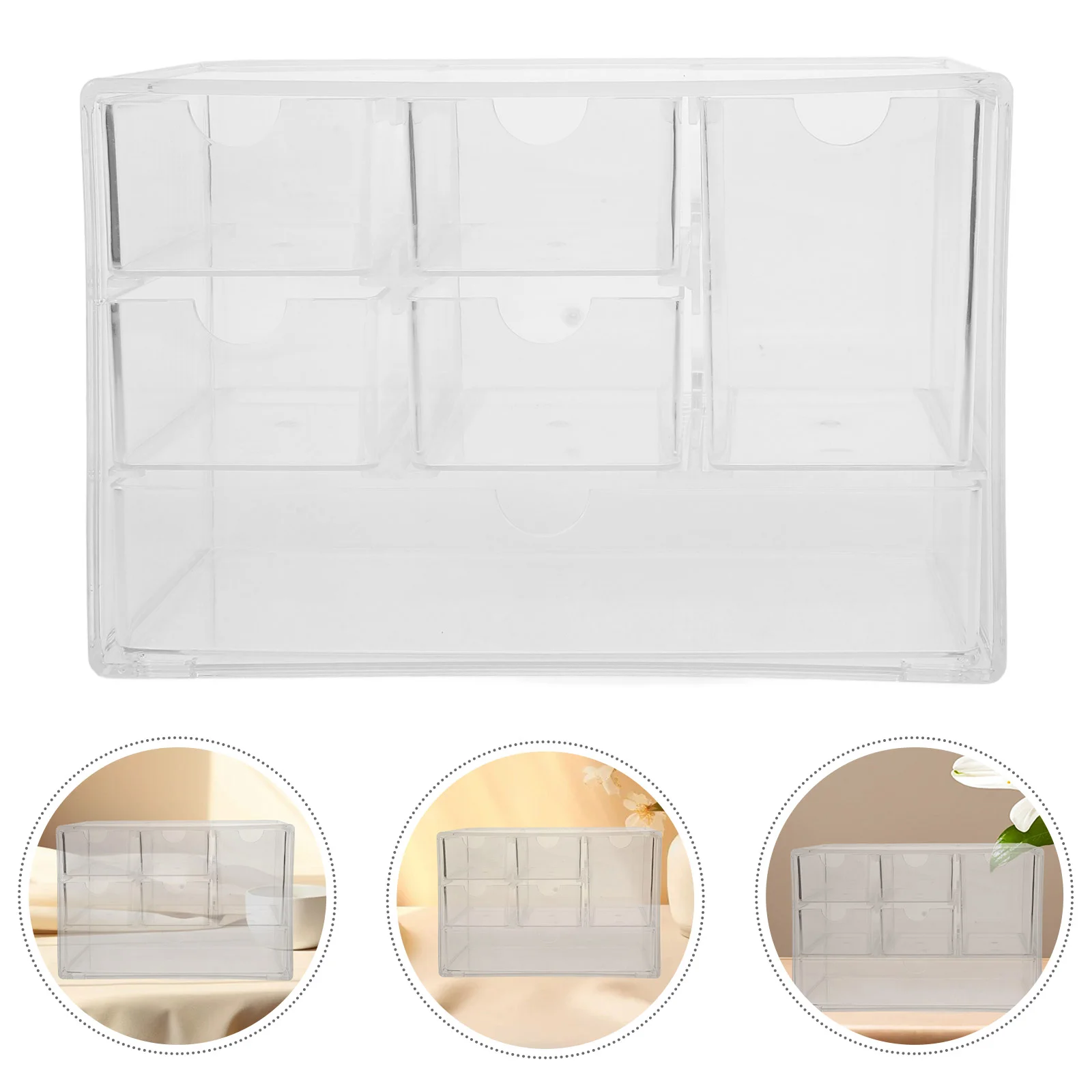 Transparent Storage Box Makeup Drawers Desktop Organization for Organizer with