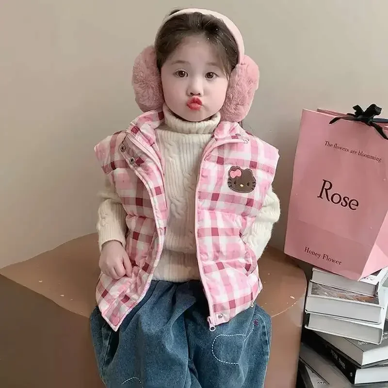 

Girls' vests Autumn Winter 2024 new foreign air baby spinning cotton children's winter clothes wear warm powder