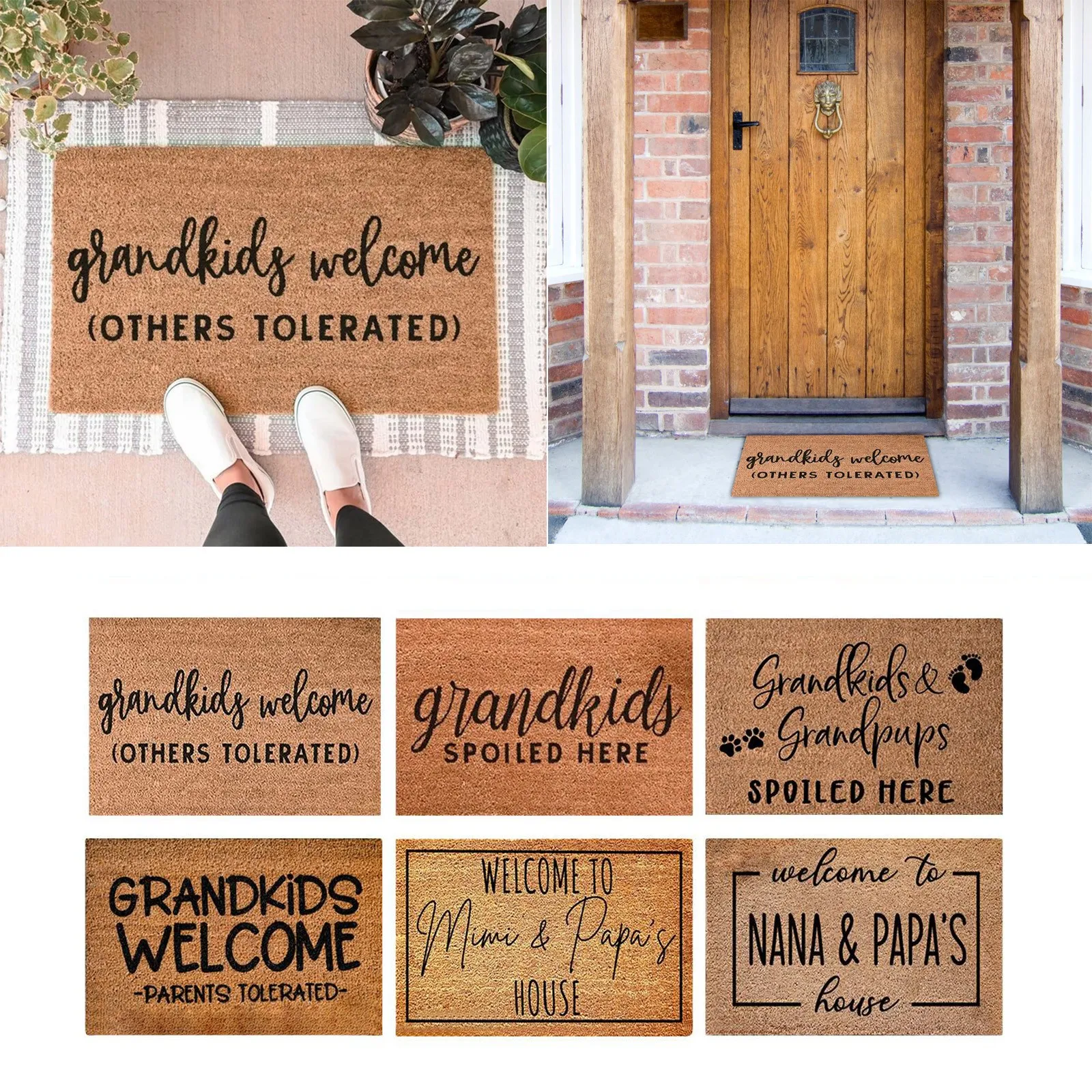 Welcome Doormat Entrance Hallway Rectangle Printed Non-slip Floor Rug Front Door Mat Outdoor Rugs Carpet Bedroom Kitchen