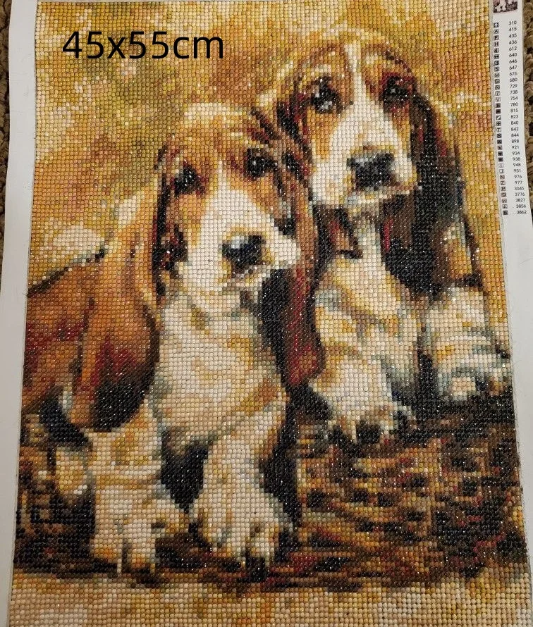 5D Diamond Painting Kits Basset Hound Dog DIY Full Drill Diamond Art for Kids Beginners Painting By Number Kit Room Wall Decor