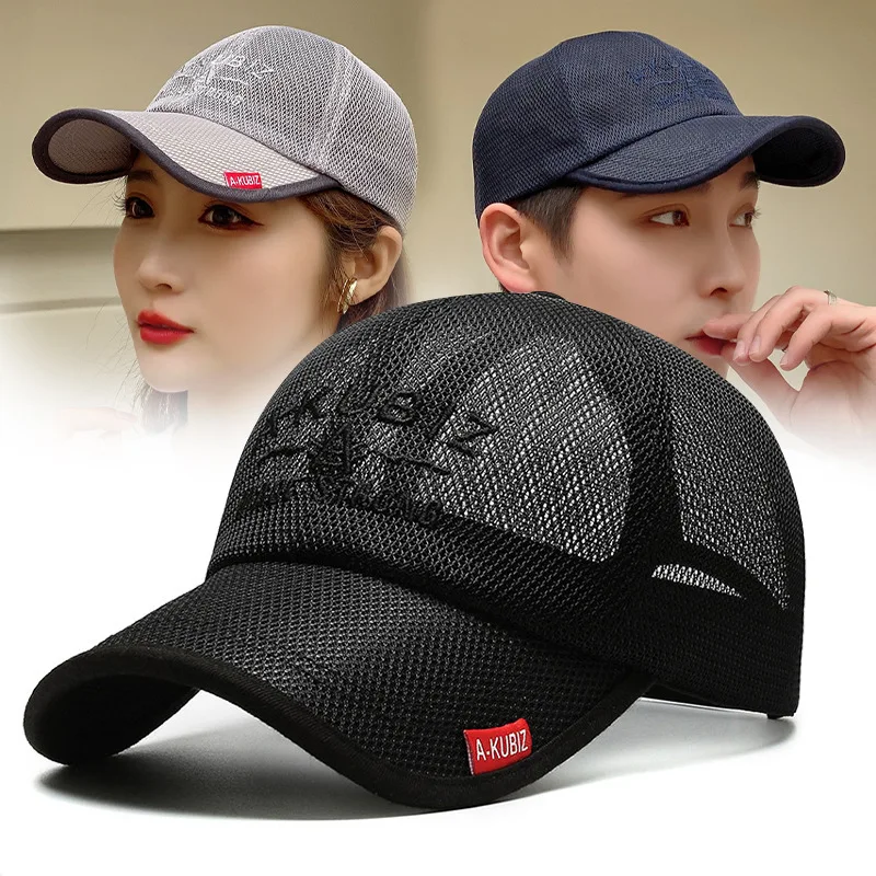 Fashion Big Head Men Women Mesh Baseball Cap Embroidered Sports Sun Shade Polyester Hat Outdoor Letter Sun Hat mens cap golf hat