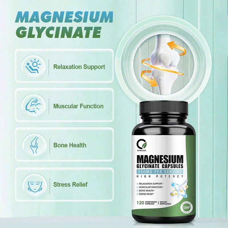 Magnesium Glycinate Pills with Black Pepper - Promotes Relaxation & Sleep – Supports Bone, Muscle & Heart Health - Kosher, Vegan