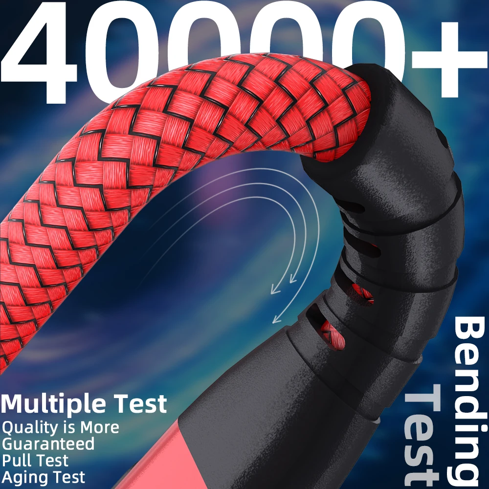 BCVS USB-C-auf-USB-C-Kabel, 100 W, mit digitaler Anzeige, für schnelles Laden, geflochtenes Nylonkabel, Typ-C-Datenkabel, PD 100 W, für iPhone und Samsung Galaxy. – Detail 6