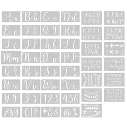 45x Letter Drawing Templates Template Set Painting Stencil Number Alphabet Stencils for Invitation Card Spray Graffiti Scrapbook