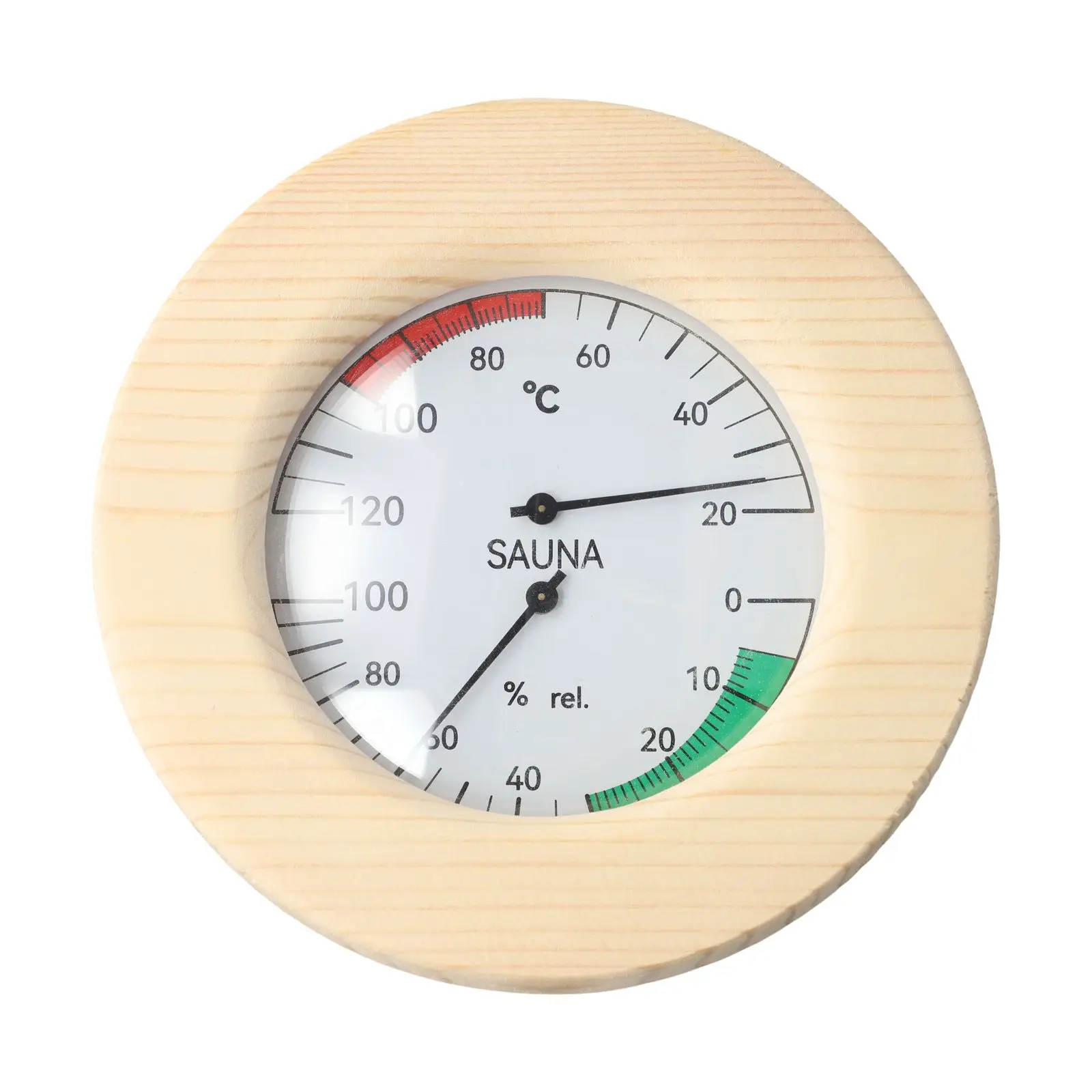 Wood Thermometer Hygrometer Dual Function Temperature Humidity Meter For Sauna Room For Steam Bath Workshop Monitoring Sensor To
