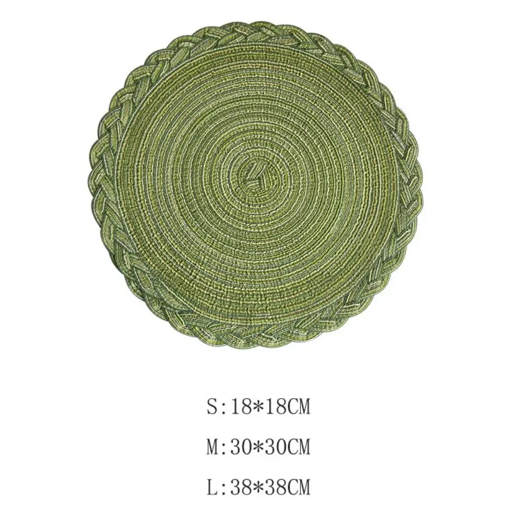 Home Decoration Round Woven Placemats 18/30/38cm Non-Slip Braided Placemats Nordic Style Washable Coaster Dining Tables